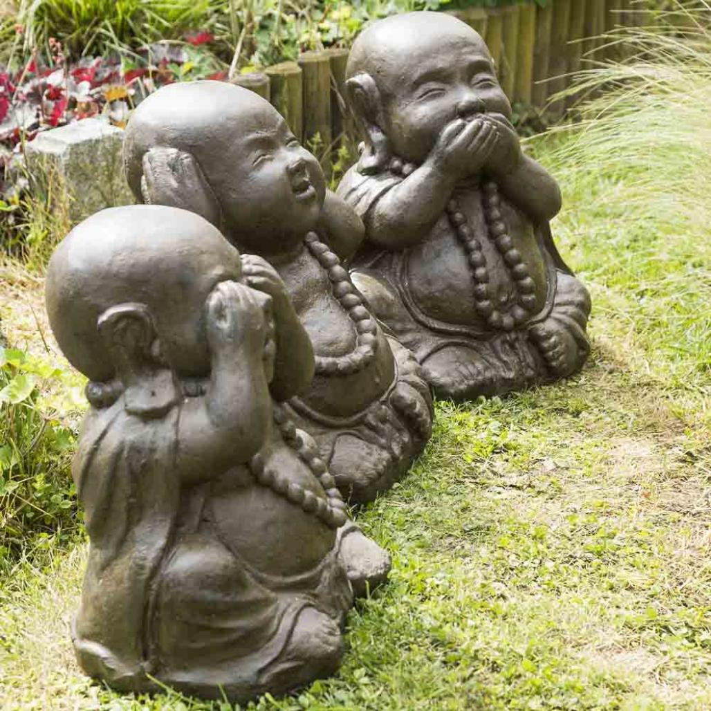 Estatuas de buda sabiduràa pàtina marrón envejecido 40 cm Estatuas de buda sabiduràa pàtina marrón envejecido 40 cm
