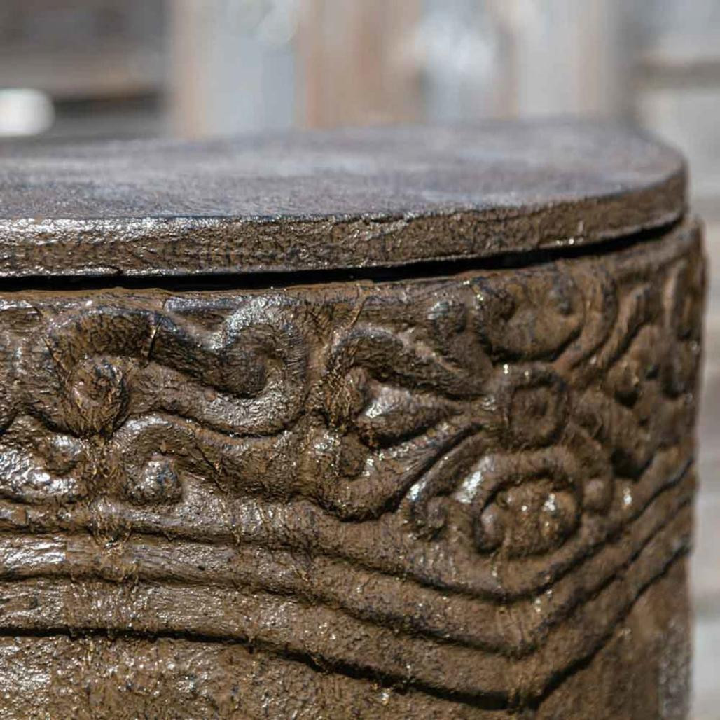 Fuente de jardà­n pared de agua rostro de buda 1,20 m marrón envejecido