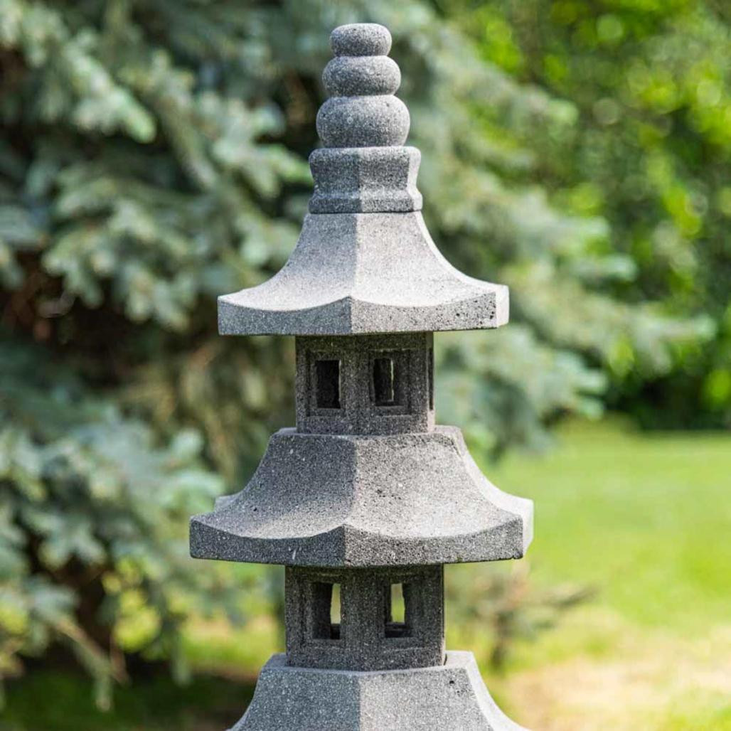 Linterna japonesa pagoda de piedra de lava jardà­n zen 100 cm