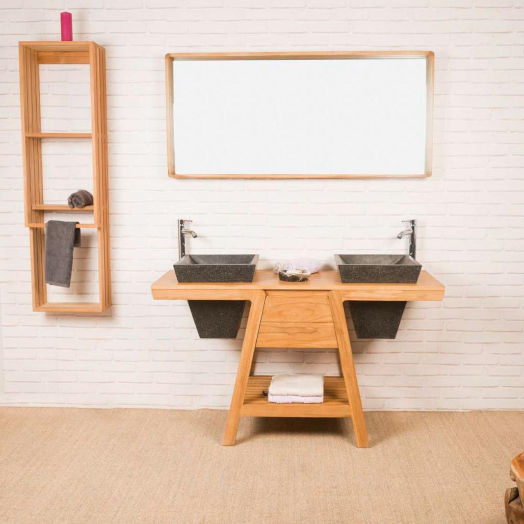 Mueble de baño de teca Khéops 140 cm