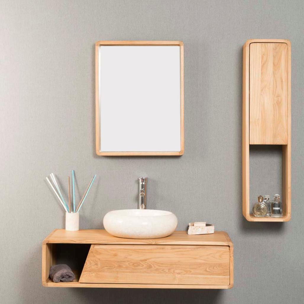 Espejo de cuarto de baño de teca Samba 140 x 65 cm Espejo de cuarto de baño de teca Samba 140 x 65 cm