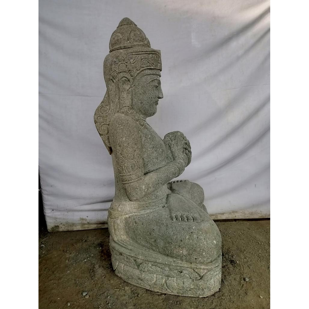 Estatua diosa balinesa dewi flor de piedra volcànica