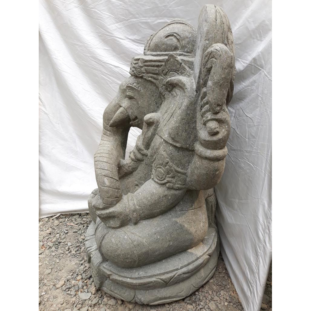 Estatua divinidad ganesh de piedra volcànica 80 cm