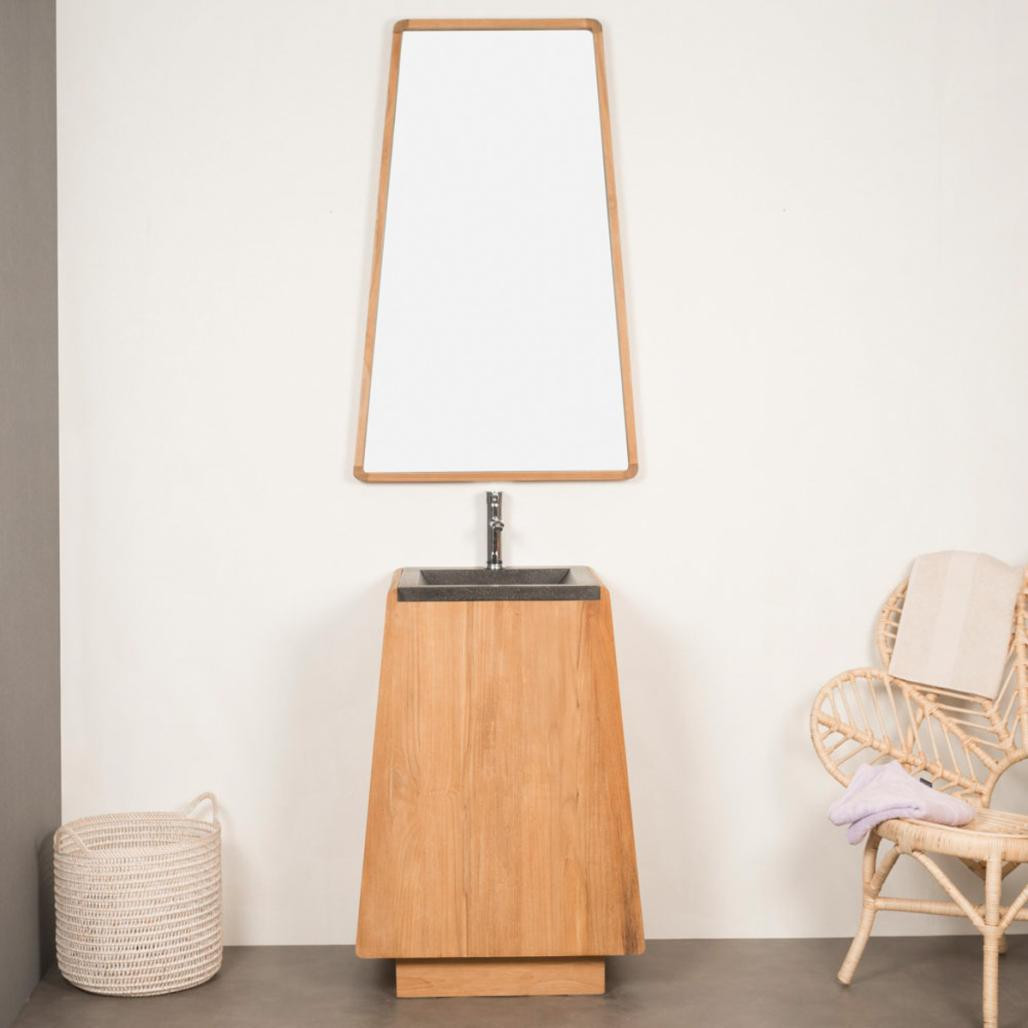 Mueble de cuarto de baño de teca con lavabo integrado Tipi 65cm Mueble de cuarto de baño de teca con lavabo integrado Tipi 65cm