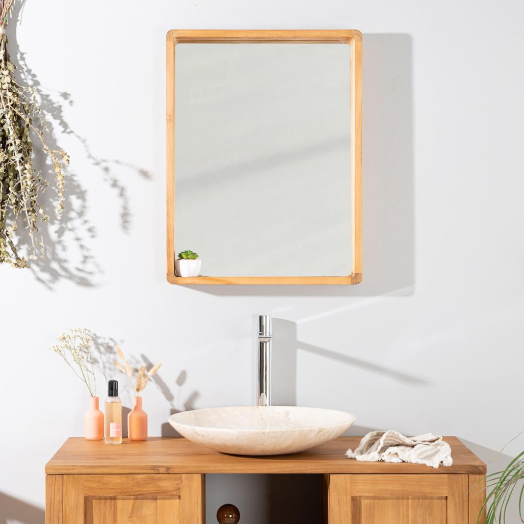 Espejo teca de cuarto de baño Samba 50 x 65 cm Espejo teca de cuarto de baño Samba 50 x 65 cm