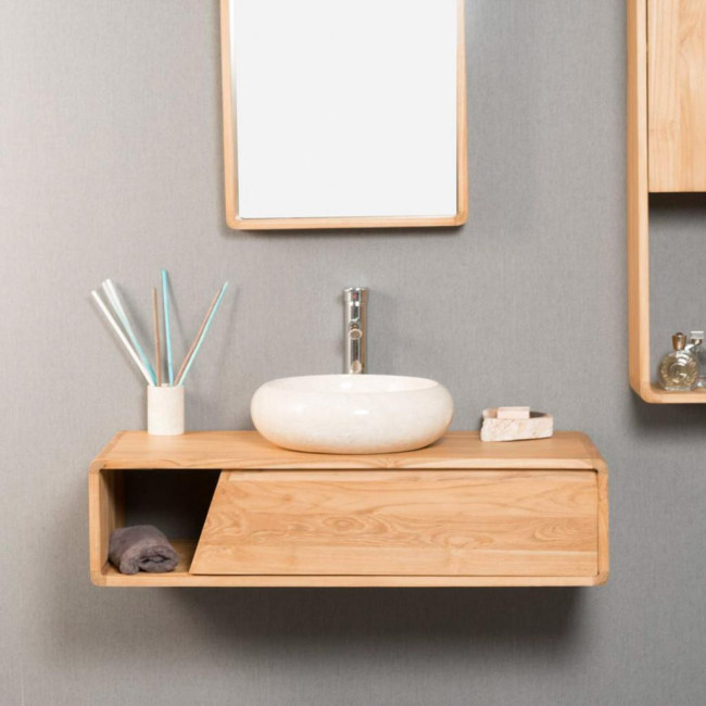Mueble de cuarto de baño de teca Milo 100 cm