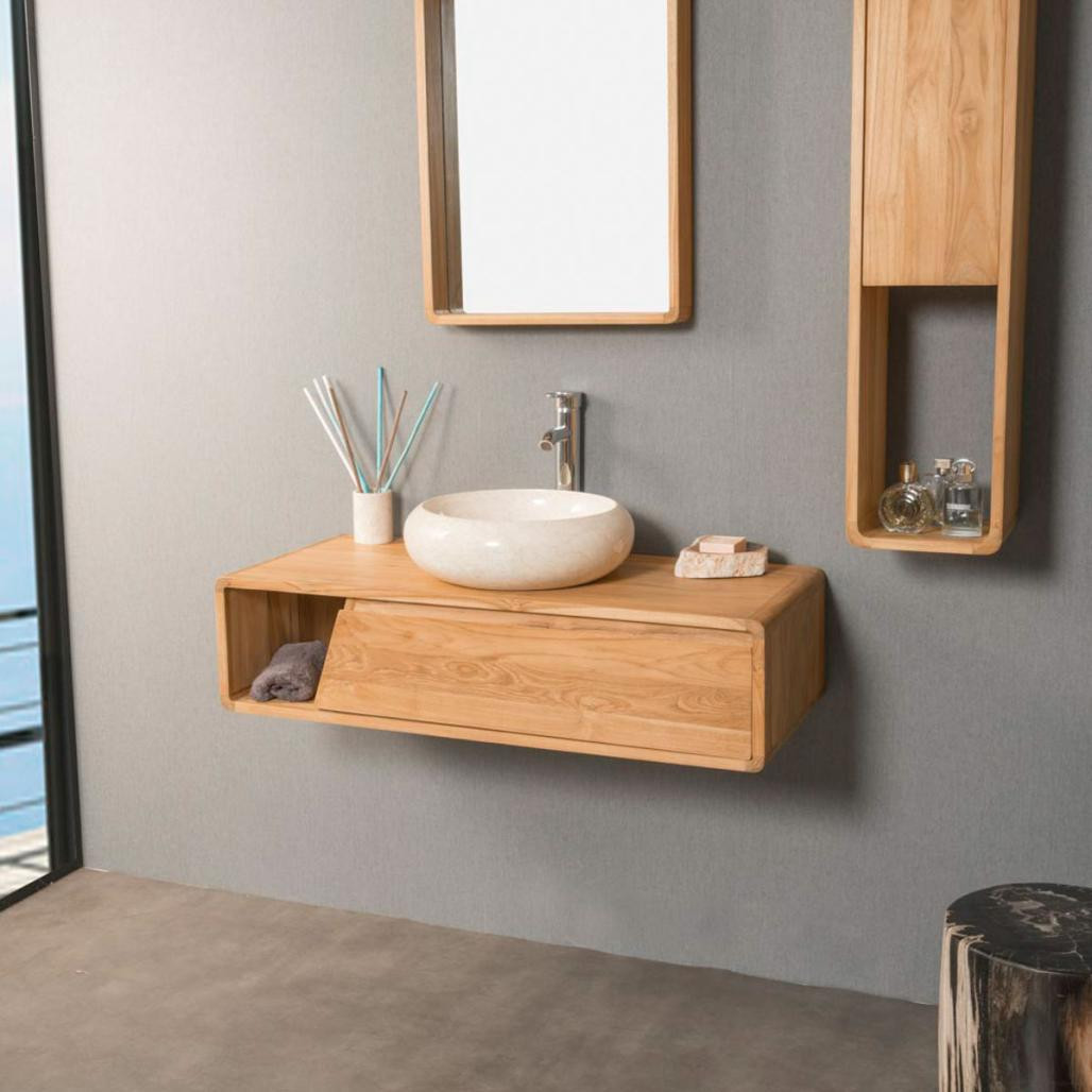 Mueble de cuarto de baño de teca Milo 100 cm Mueble de cuarto de baño de teca Milo 100 cm