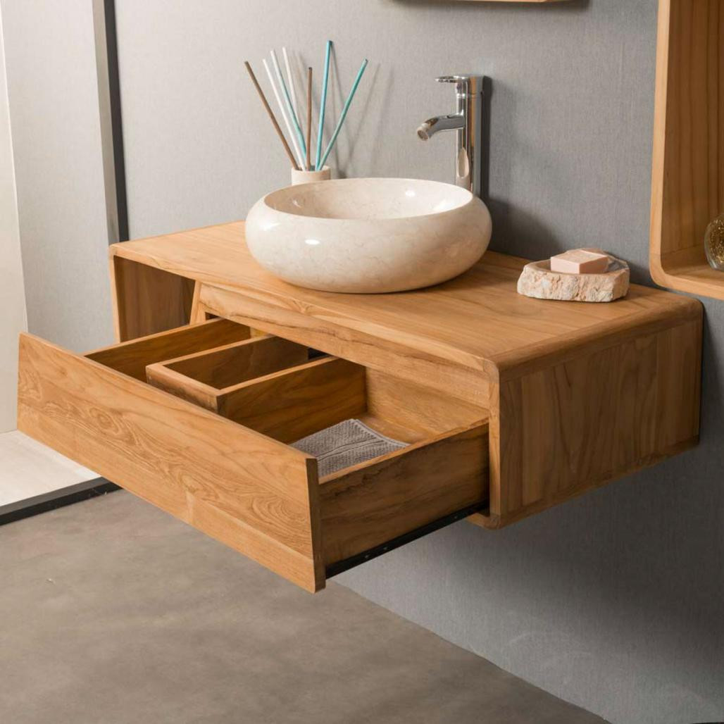 Mueble de cuarto de baño de teca Milo 100 cm Mueble de cuarto de baño de teca Milo 100 cm