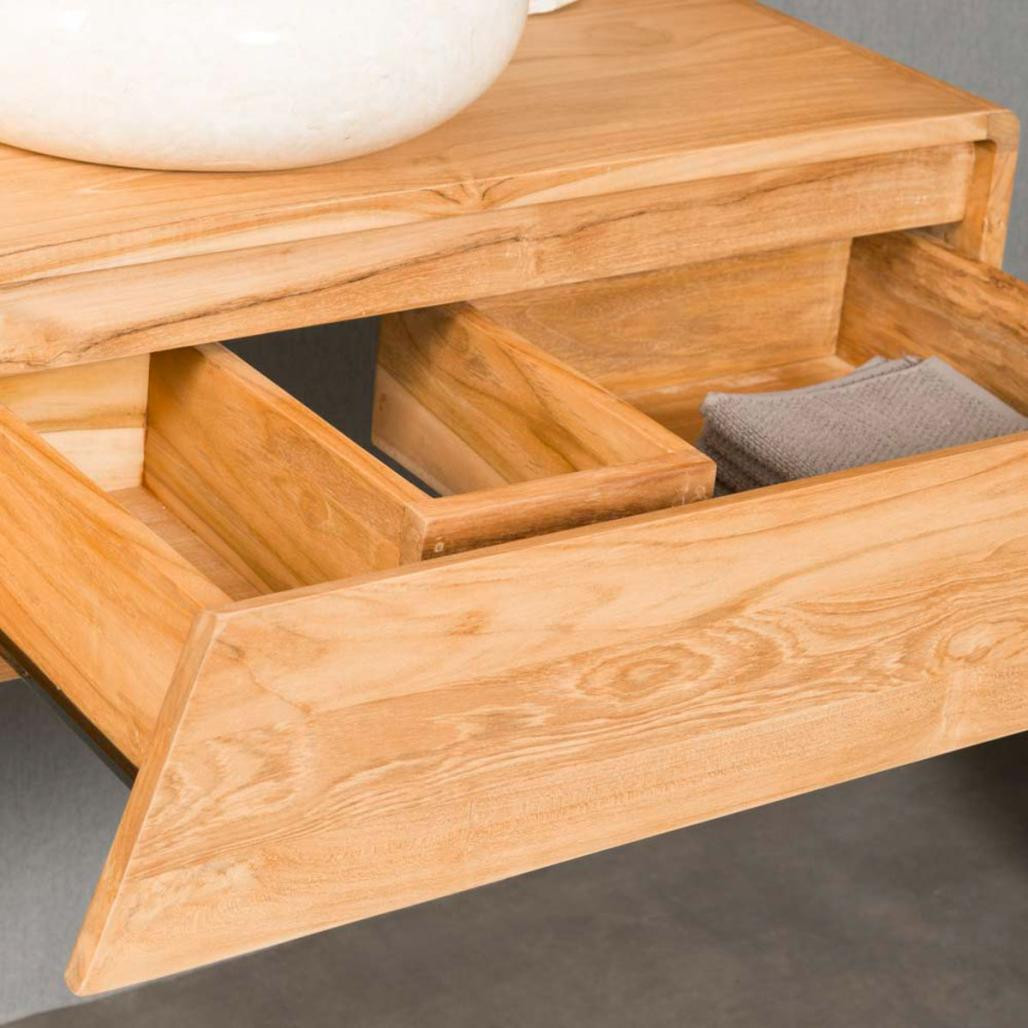 Mueble de cuarto de baño de teca Milo 100 cm Mueble de cuarto de baño de teca Milo 100 cm