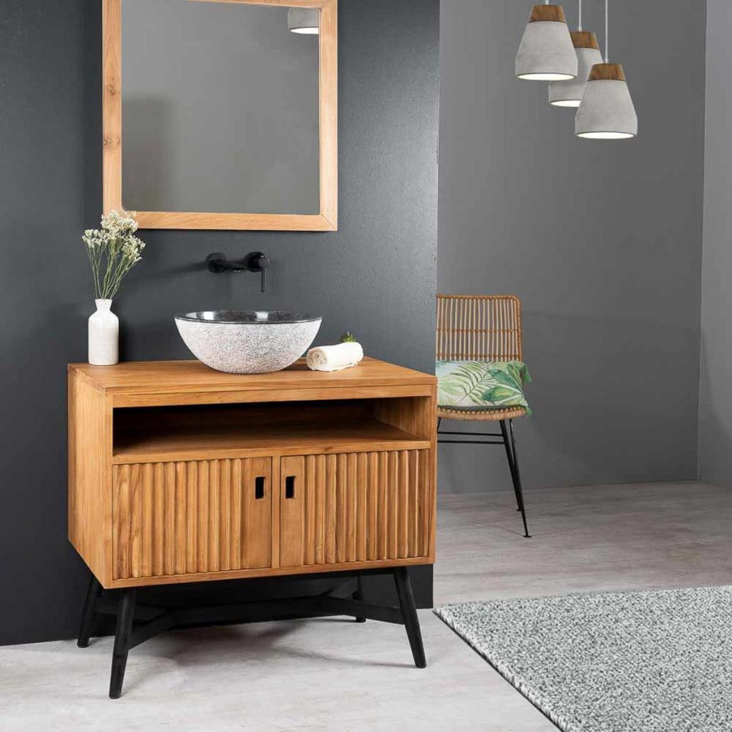 Mueble de teca para cuarto de baño Mya 90 cm Mueble de teca para cuarto de baño Mya 90 cm