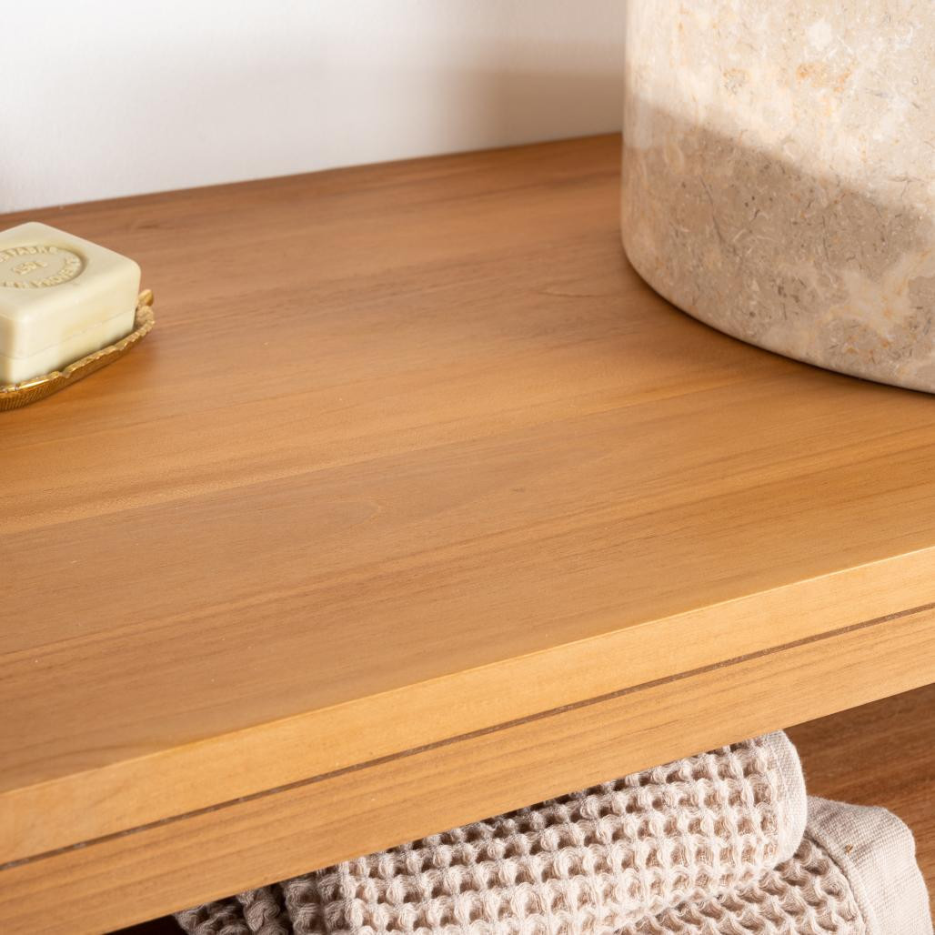 Mueble doble de teca para lavabo Mya 130 cm