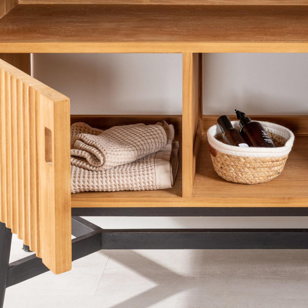 Mueble doble de teca para lavabo Mya 130 cm