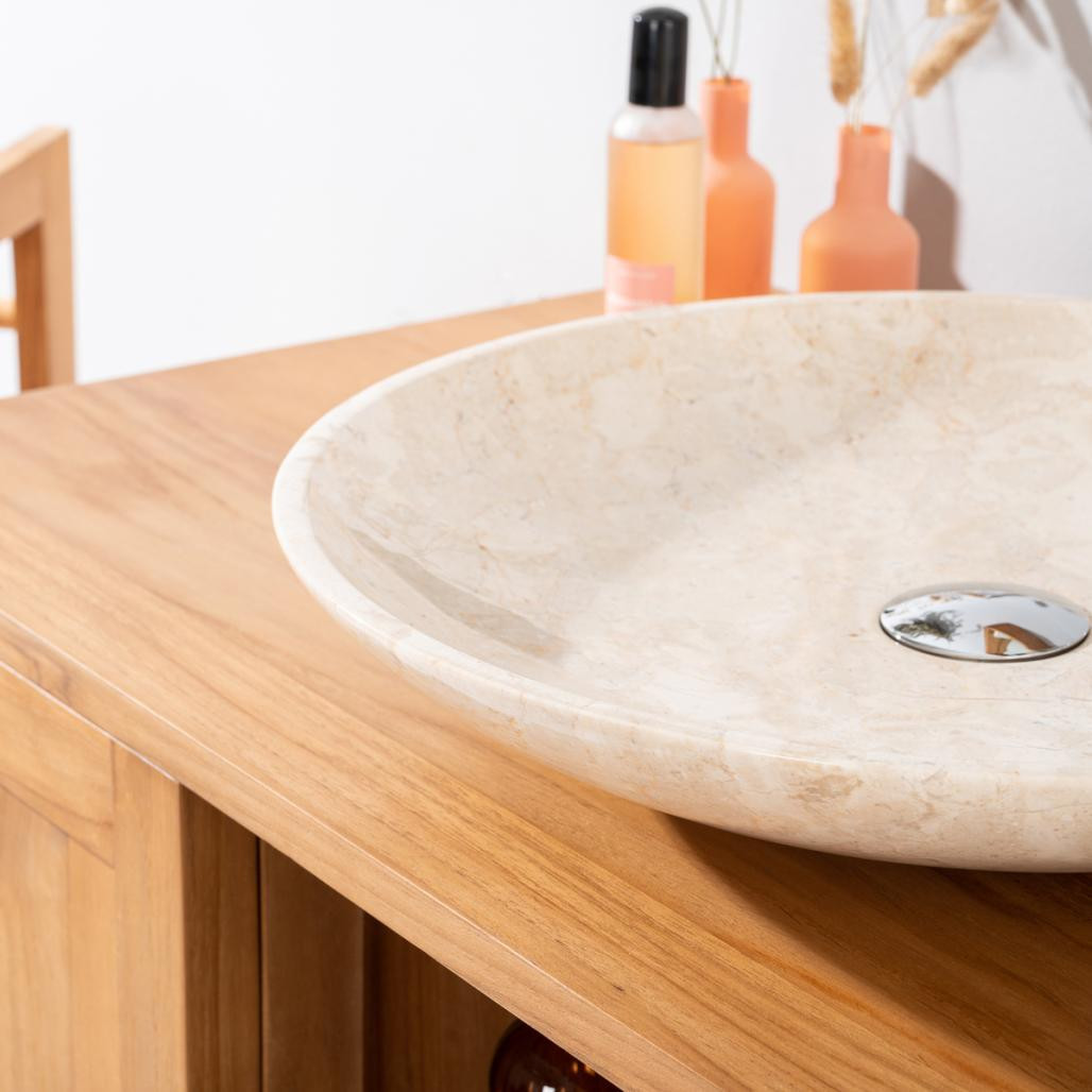 Mueble cuarto de baño de teca maciza Théa 100 cm Mueble cuarto de baño de teca maciza Théa 100 cm