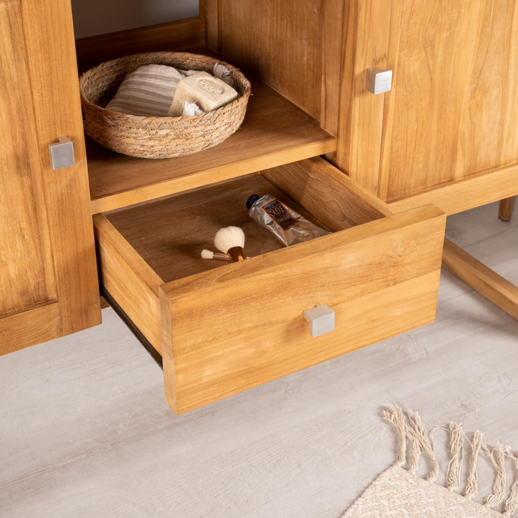 Mueble de teca cuarto de baño Théa 130 cm Mueble de teca cuarto de baño Théa 130 cm