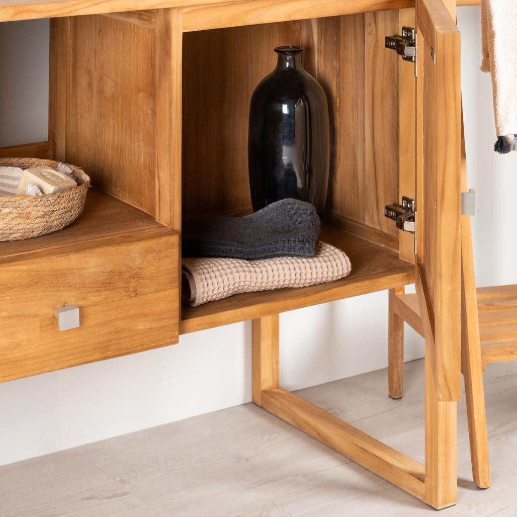 Mueble de teca cuarto de baño Théa 130 cm Mueble de teca cuarto de baño Théa 130 cm