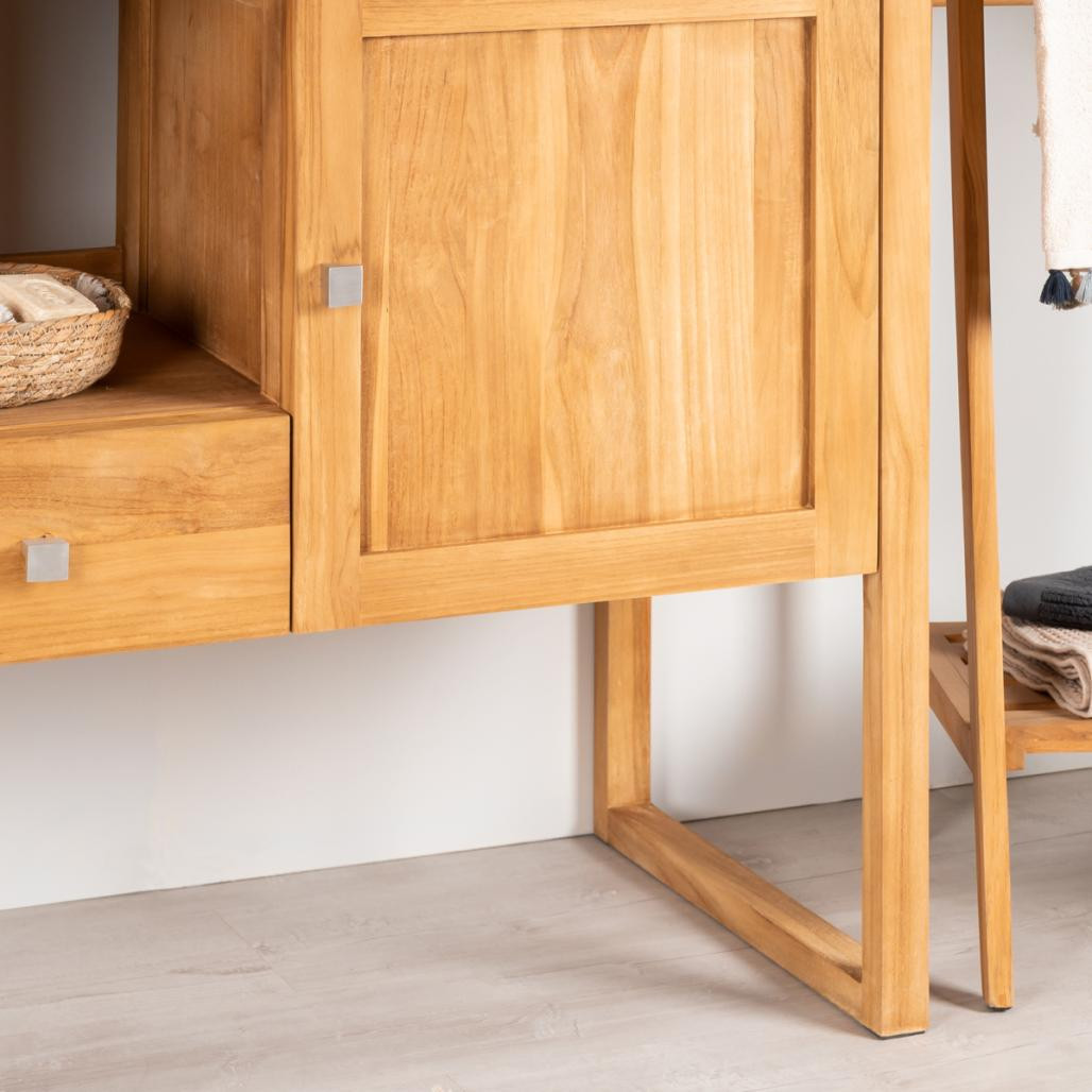 Mueble de teca cuarto de baño Théa 130 cm Mueble de teca cuarto de baño Théa 130 cm