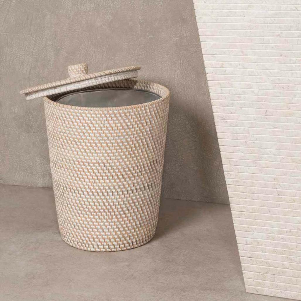 Cubo de basura para cuarto de baño de fibra vegetal Cubo de basura para cuarto de baño de fibra vegetal