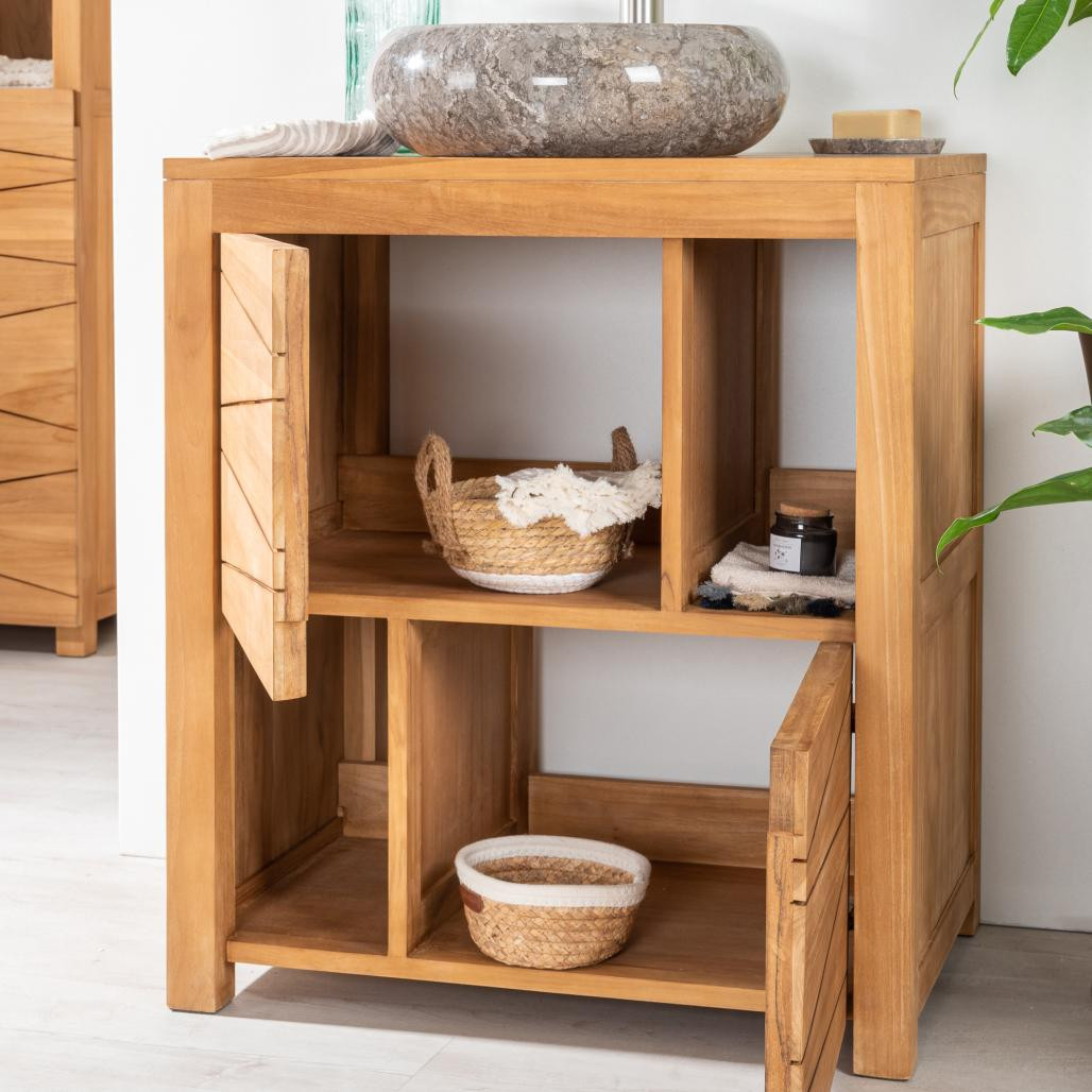 Mueble cuarto de baño de teca maciza Cosy 70