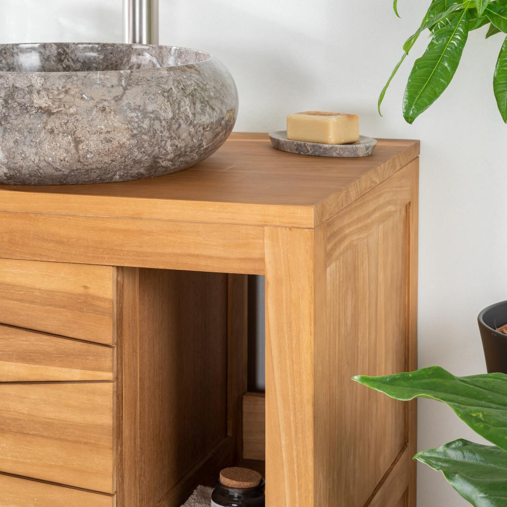 Mueble cuarto de baño de teca maciza Cosy 70