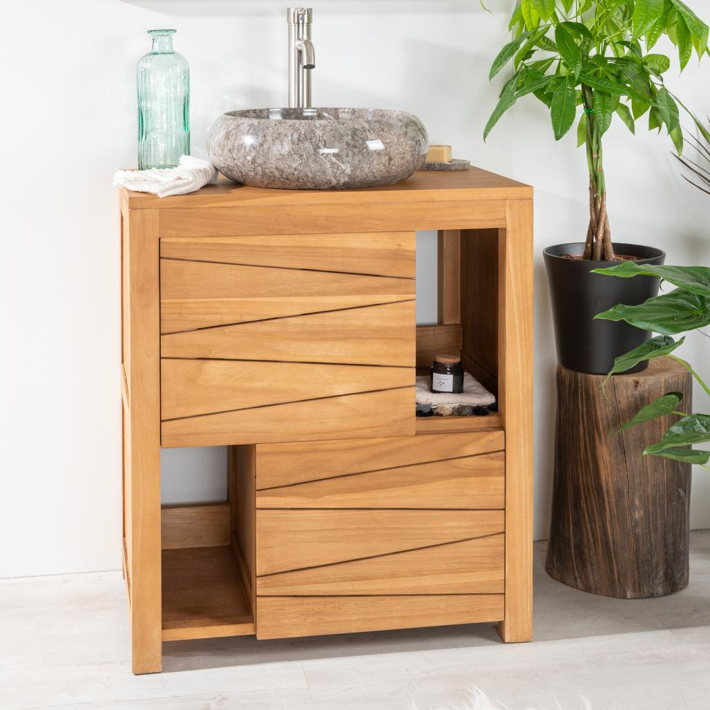 Mueble cuarto de baño de teca maciza Cosy 70
