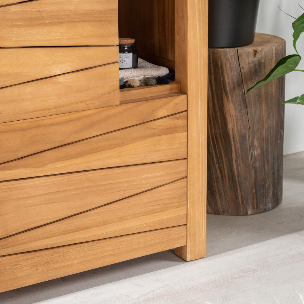Mueble cuarto de baño de teca maciza Cosy 70