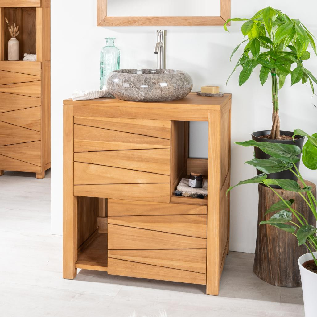 Mueble cuarto de baño de teca maciza Cosy 70