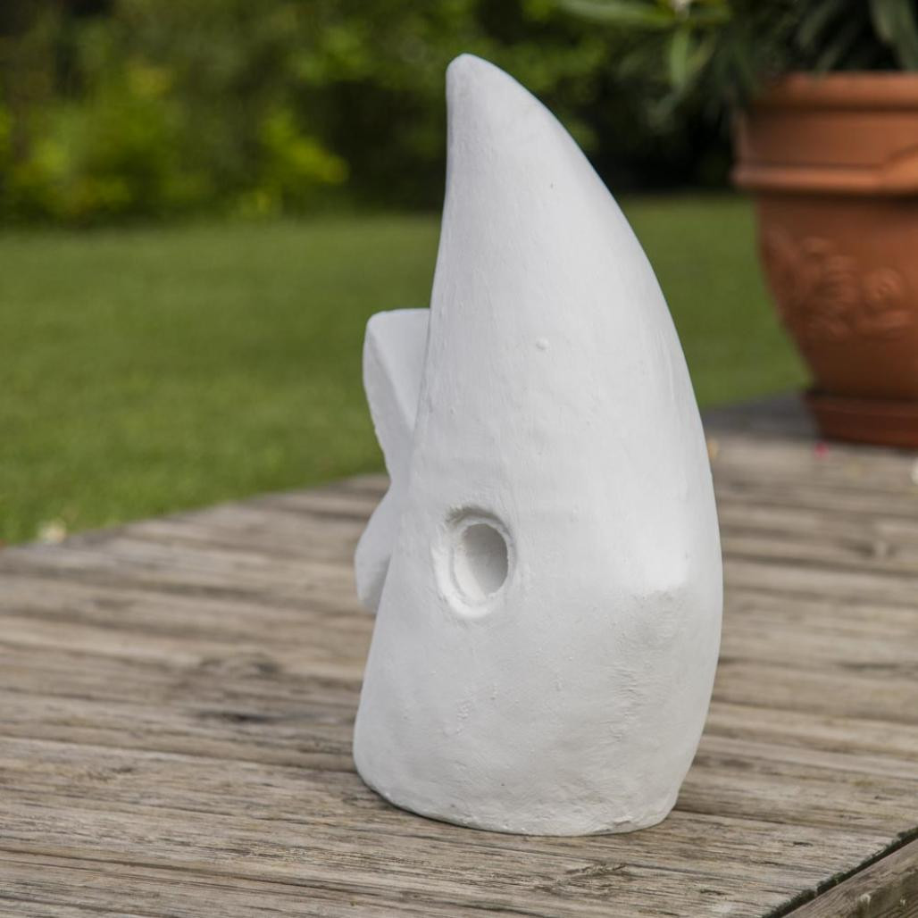 Estatua diseà±o de jardà­n pez modelo pequeà±o blanco 50 cm