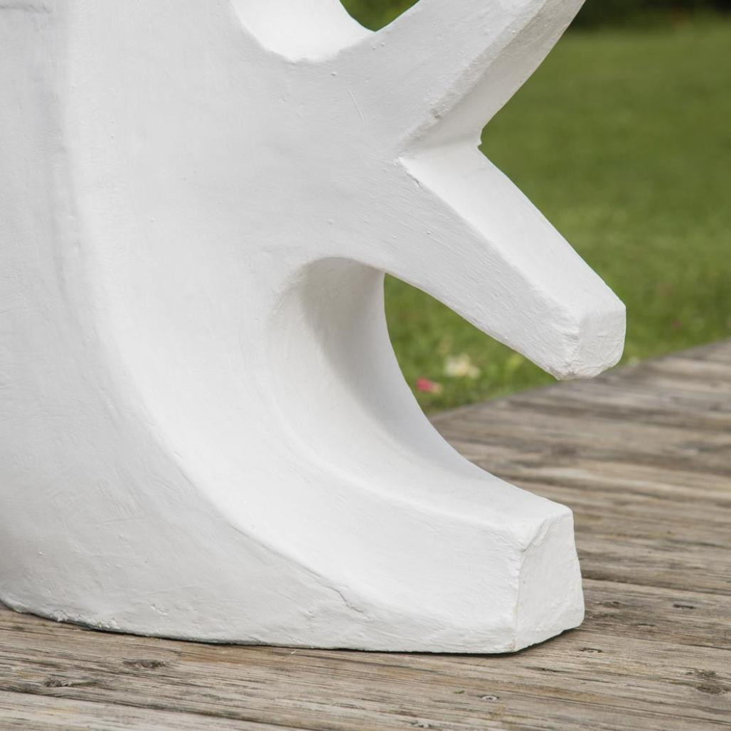 Decoración jardà­n contemporàneo pez 78 cm blanco