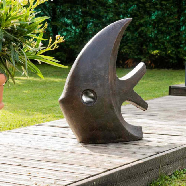 Estatua diseà±o de jardàn pez 78 cm marrón