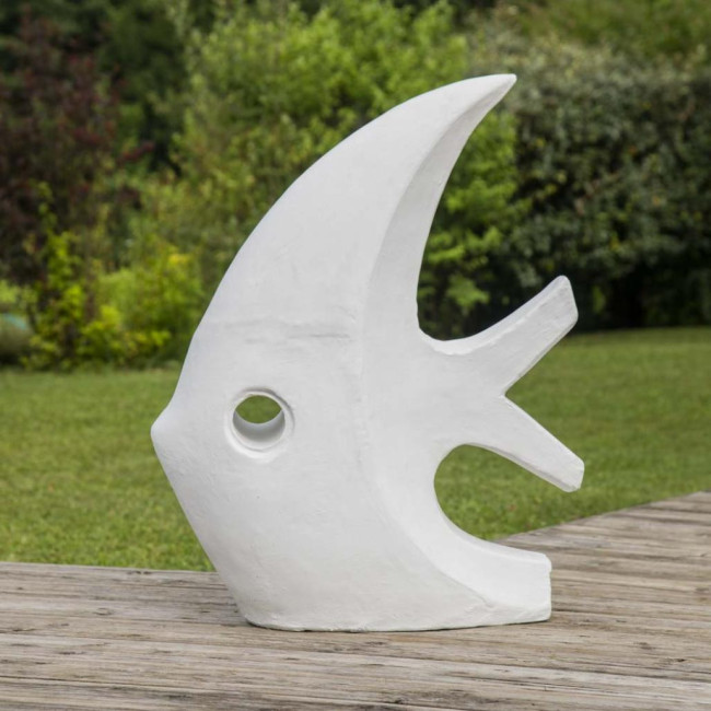 Escultura diseà±o pez grande blanco 100 cm