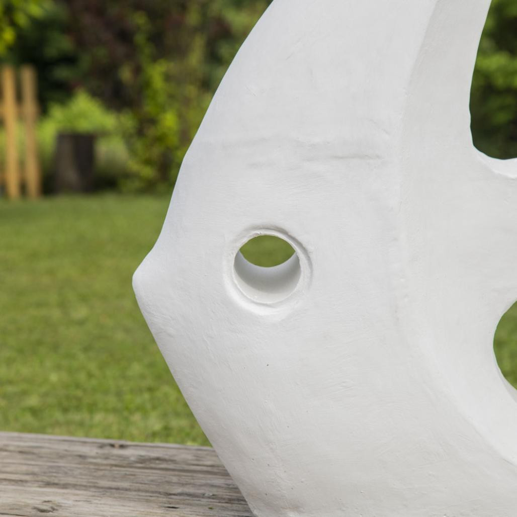 Escultura diseà±o pez grande blanco 100 cm