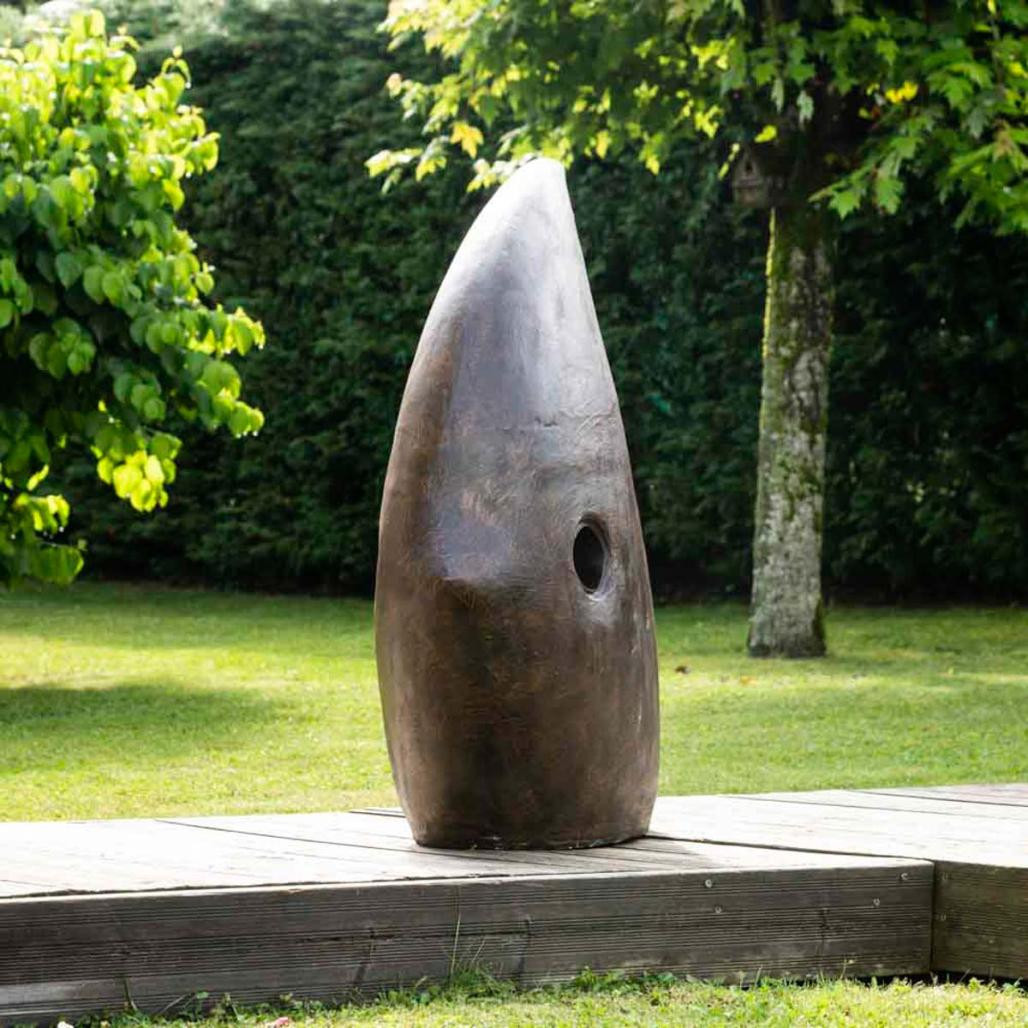 Escultura grande moderna pez 100 cm marrón Escultura grande moderna pez 100 cm marrón