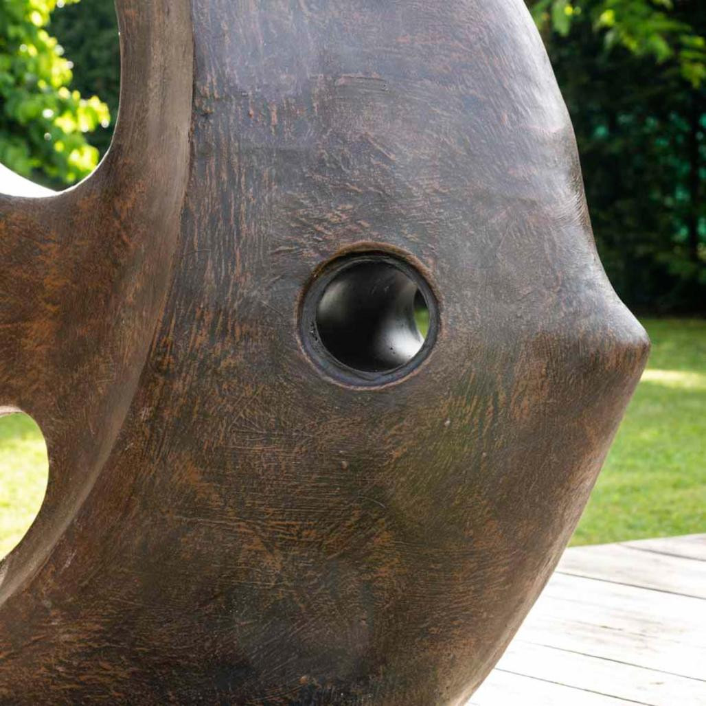 Escultura grande moderna pez 100 cm marrón Escultura grande moderna pez 100 cm marrón