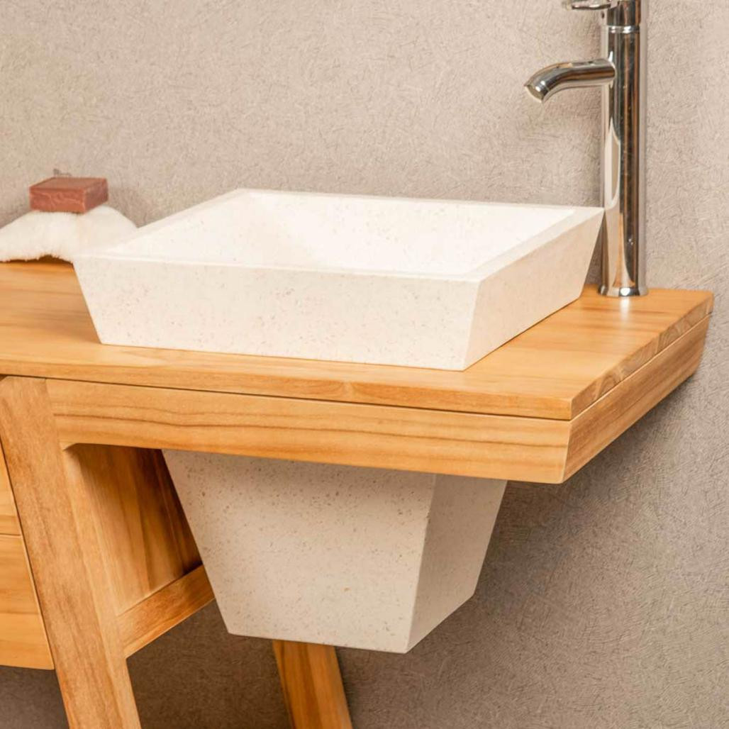Mueble con lavabo de teca Khéops 140 Mueble con lavabo de teca Khéops 140