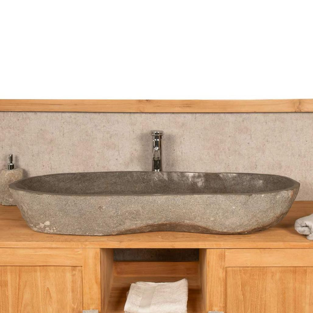 Lavabo grande de piedra de río 100