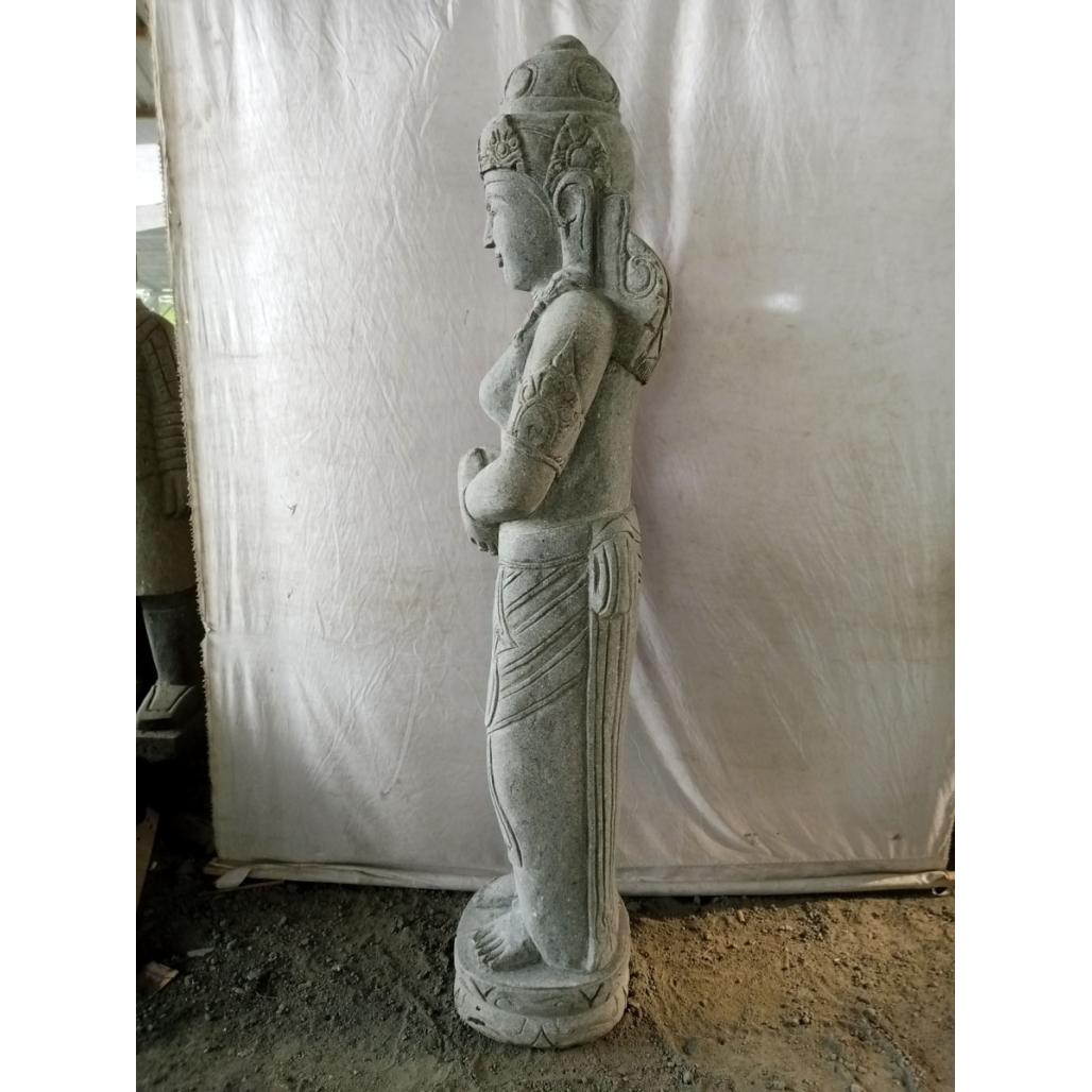 Estatua de piedra volcànica fuente diosa balinesa 1,50 m Estatua de piedra volcànica fuente diosa balinesa 1,50 m