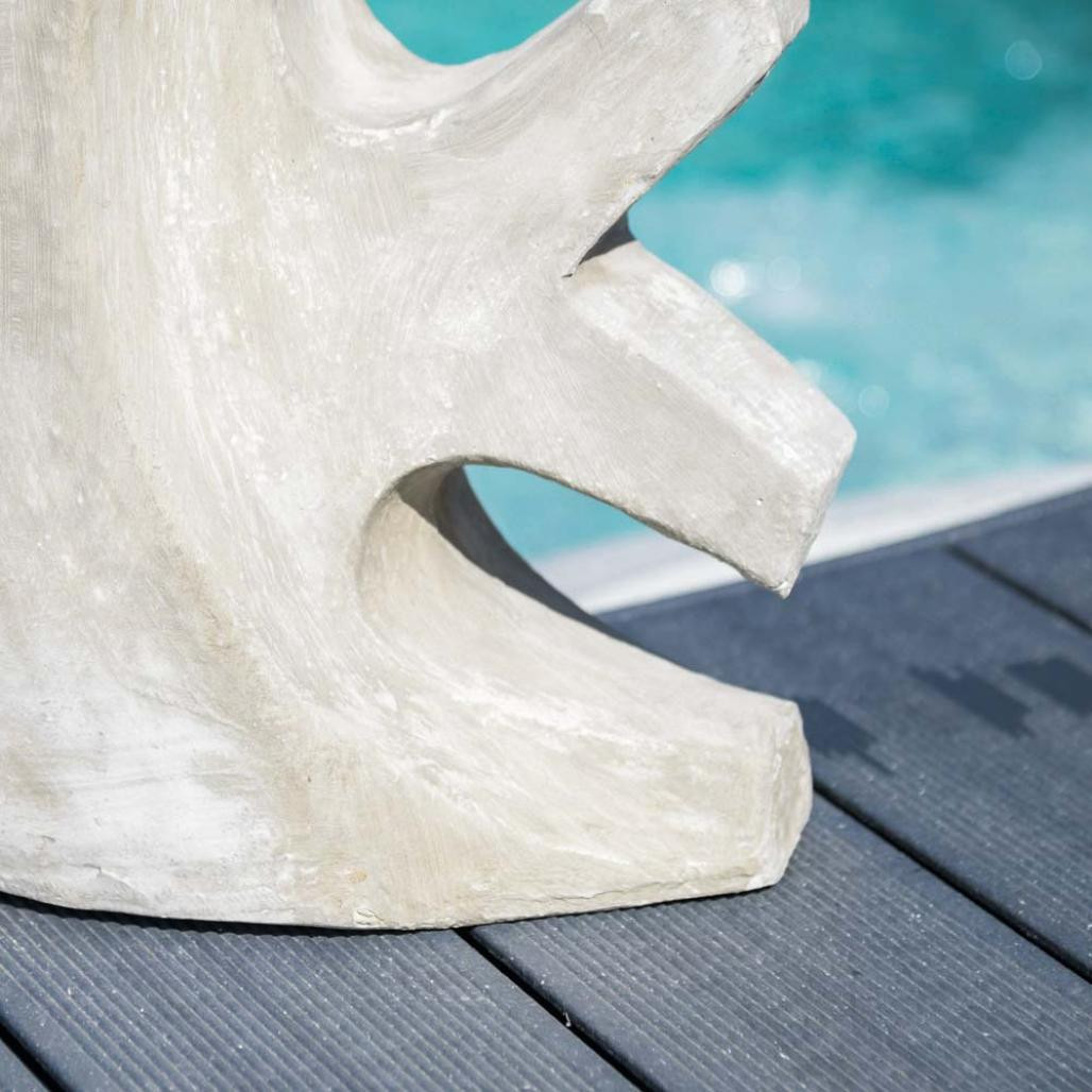 Escultura moderna jardà­n pez modelo pequeà±o gris 50 cm