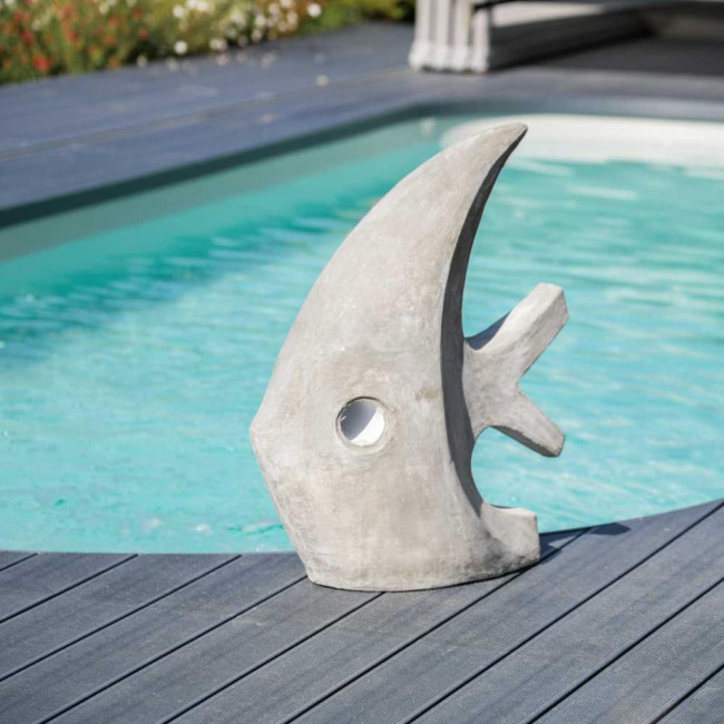 Escultura contemporànea pez 78 cm gris