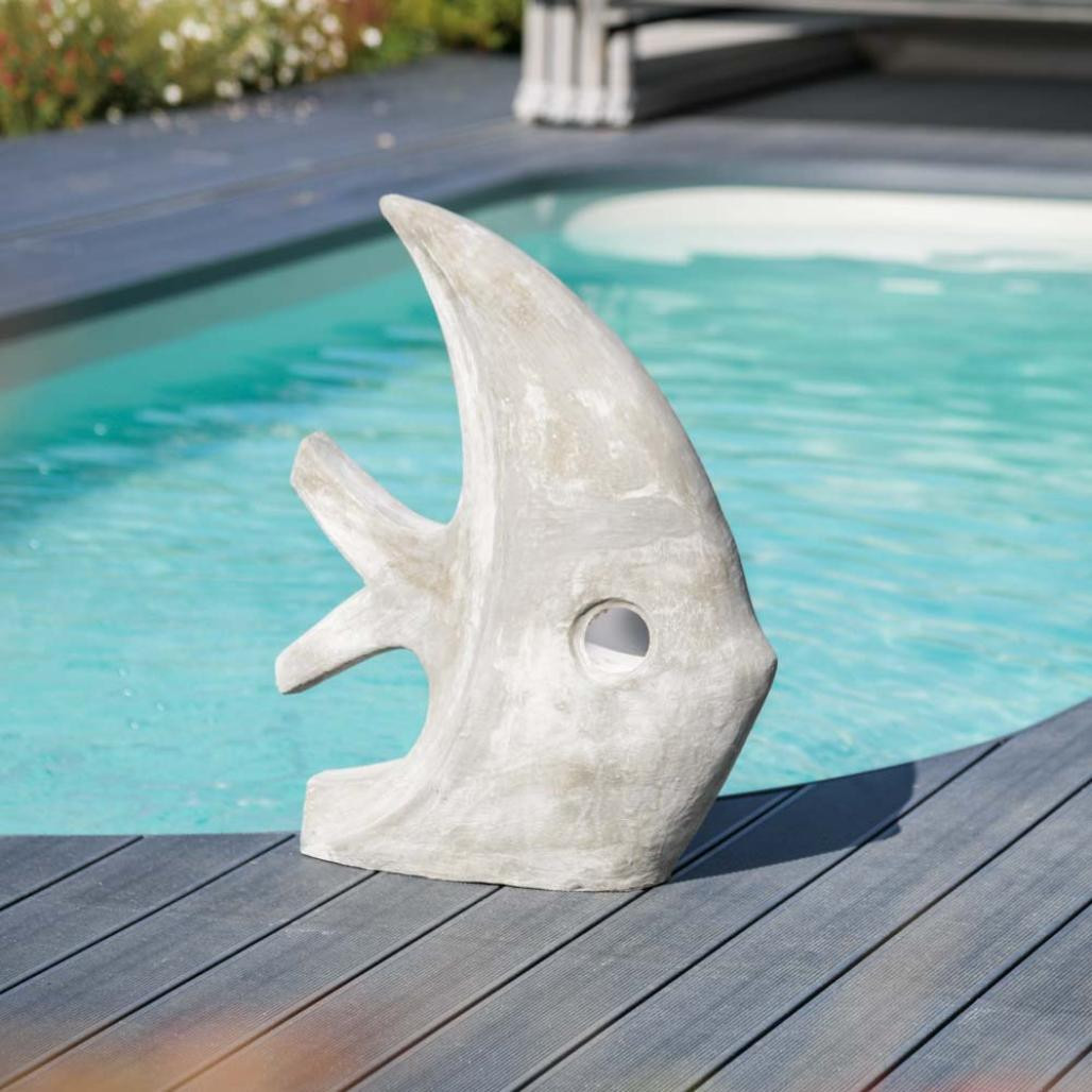 Escultura contemporànea pez 78 cm gris Escultura contemporànea pez 78 cm gris