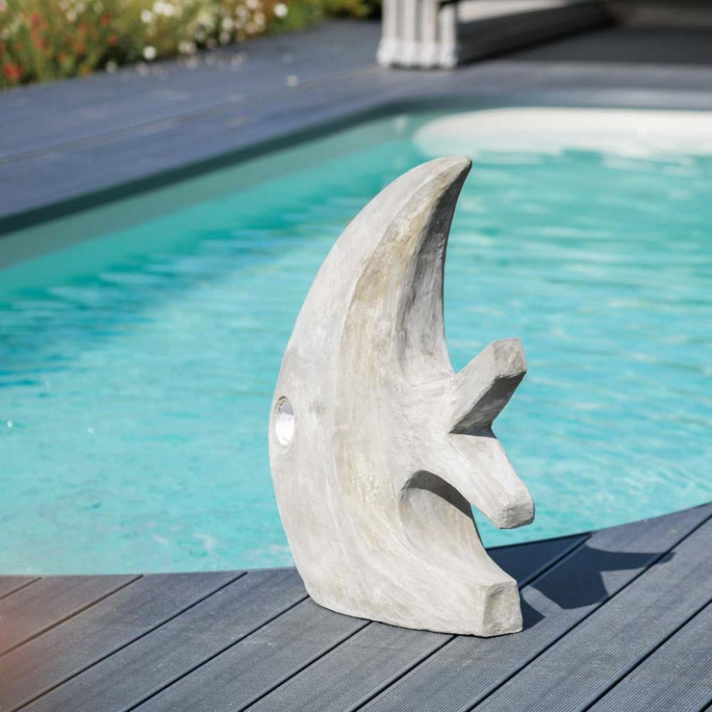 Escultura contemporànea pez 78 cm gris Escultura contemporànea pez 78 cm gris