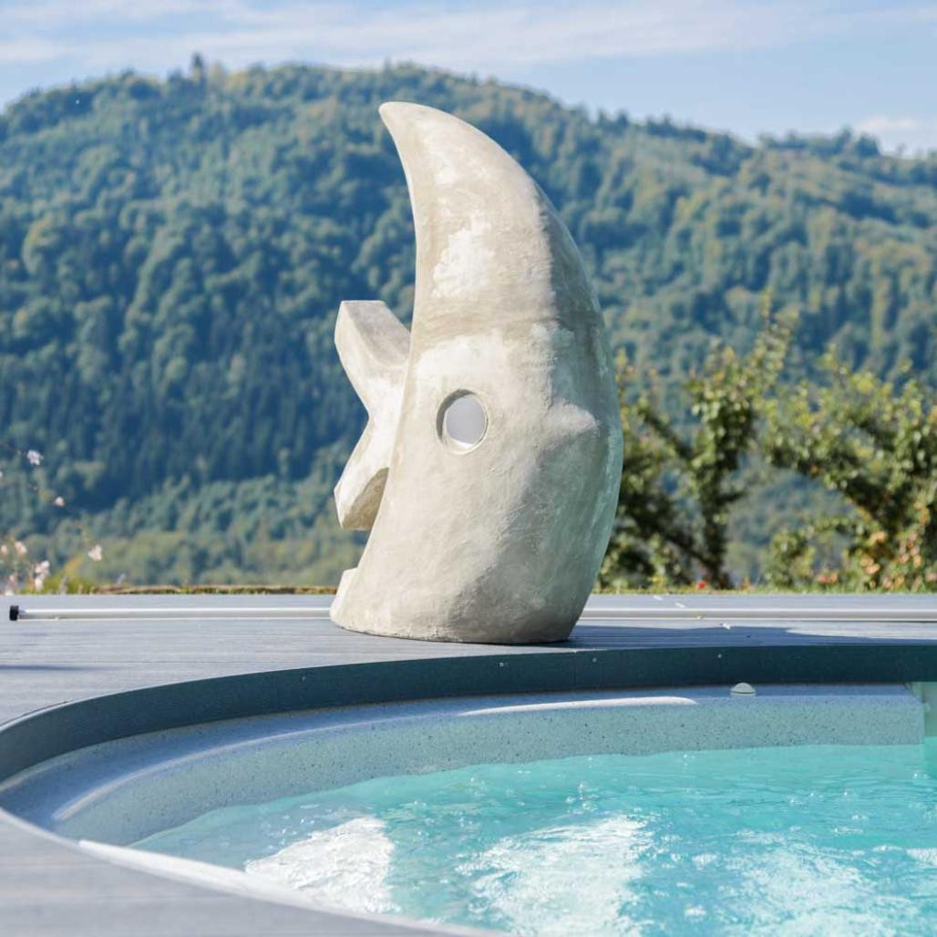 Escultura grande diseà±o pez 100 cm gris