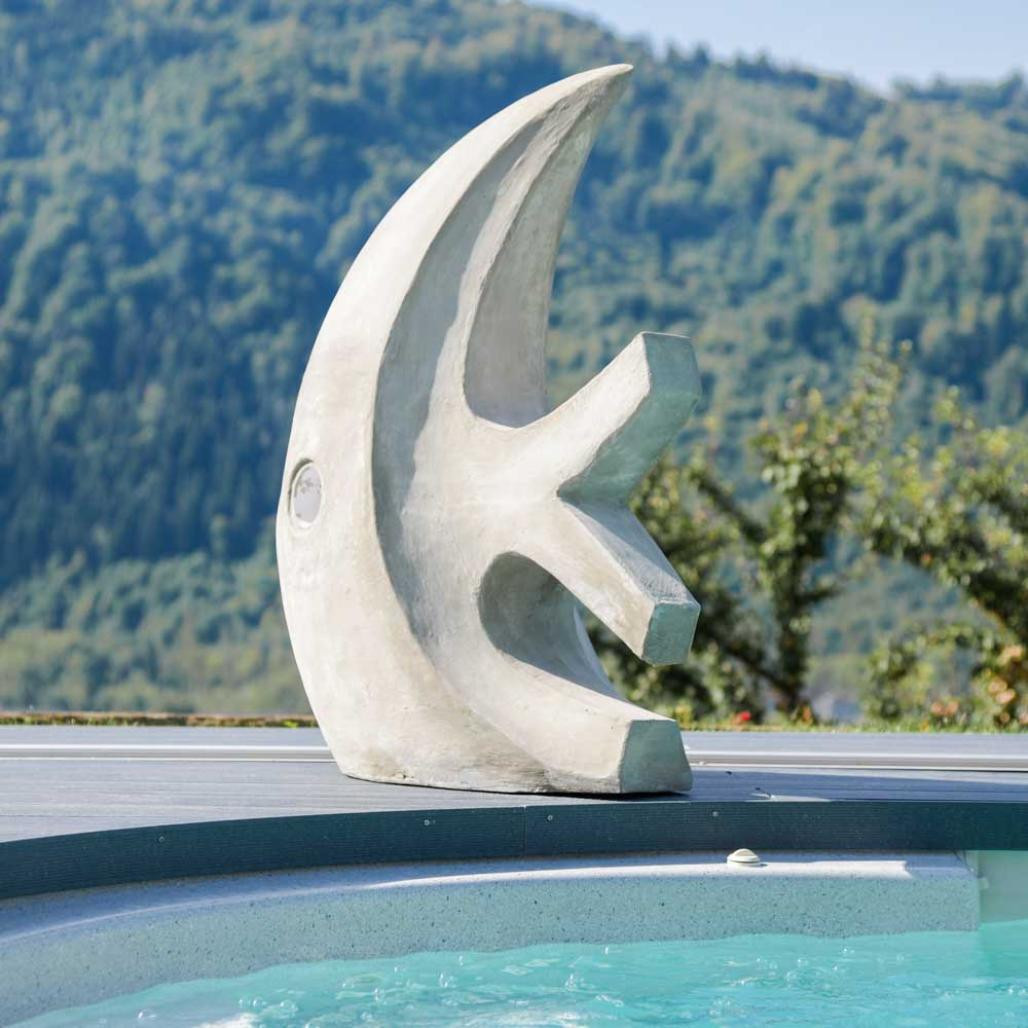 Escultura grande diseà±o pez 100 cm gris