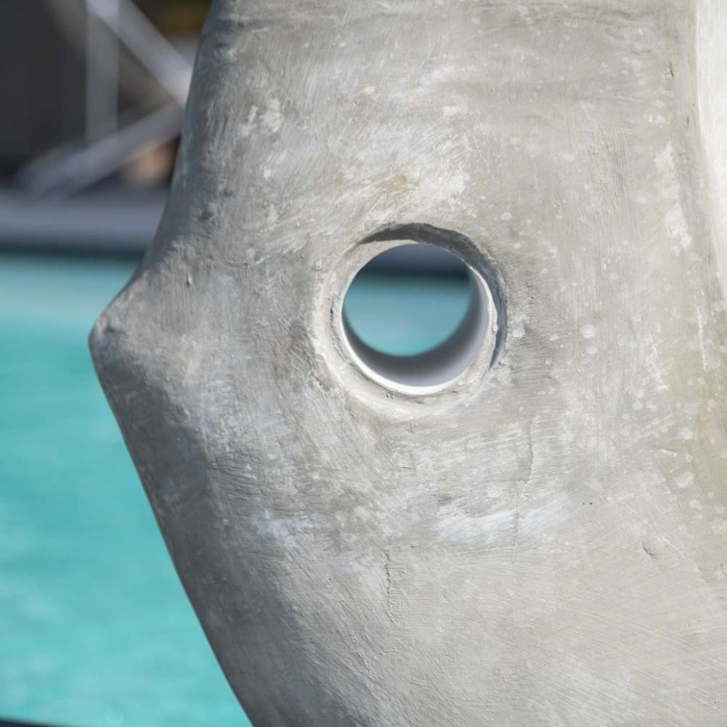 Escultura grande diseà±o pez 100 cm gris