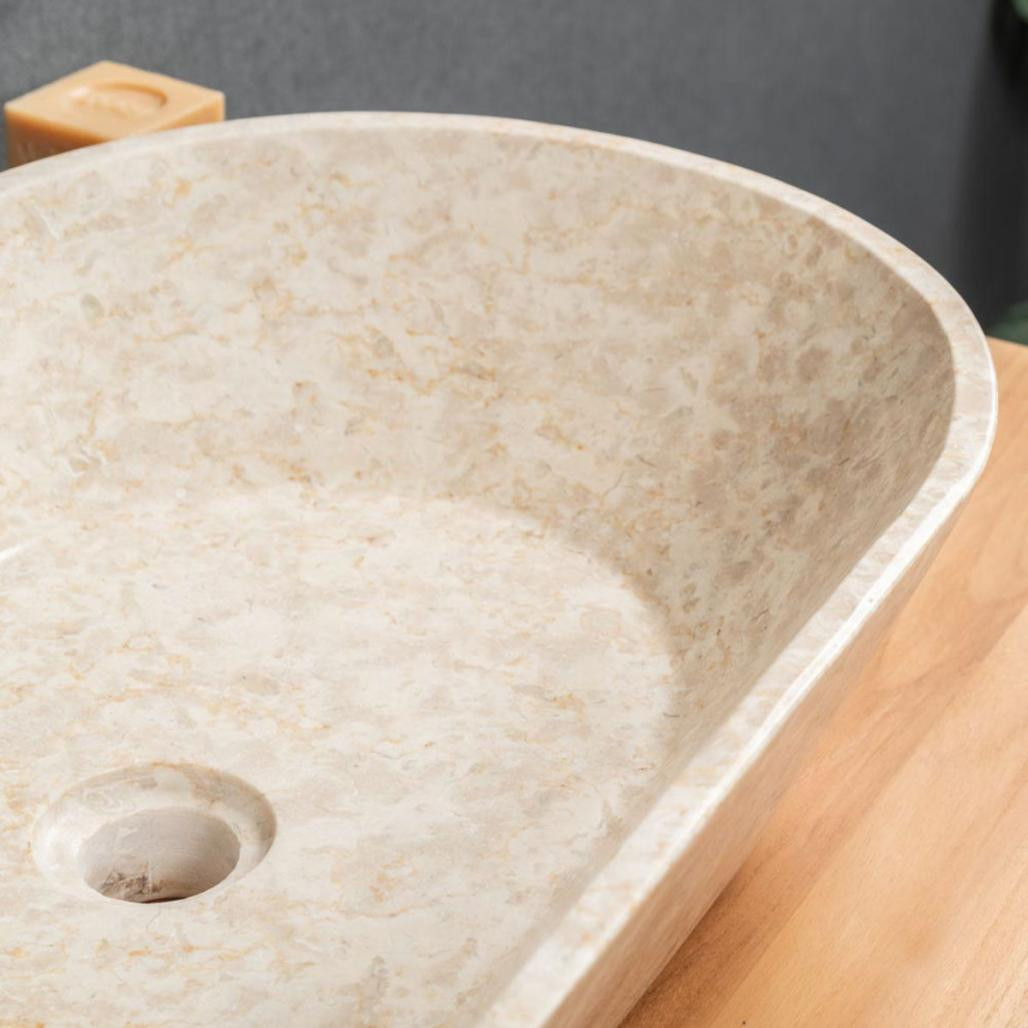 Lavabo de mármol cuarto de baño Eve crema 60 cm Lavabo de mármol cuarto de baño Eve crema 60 cm
