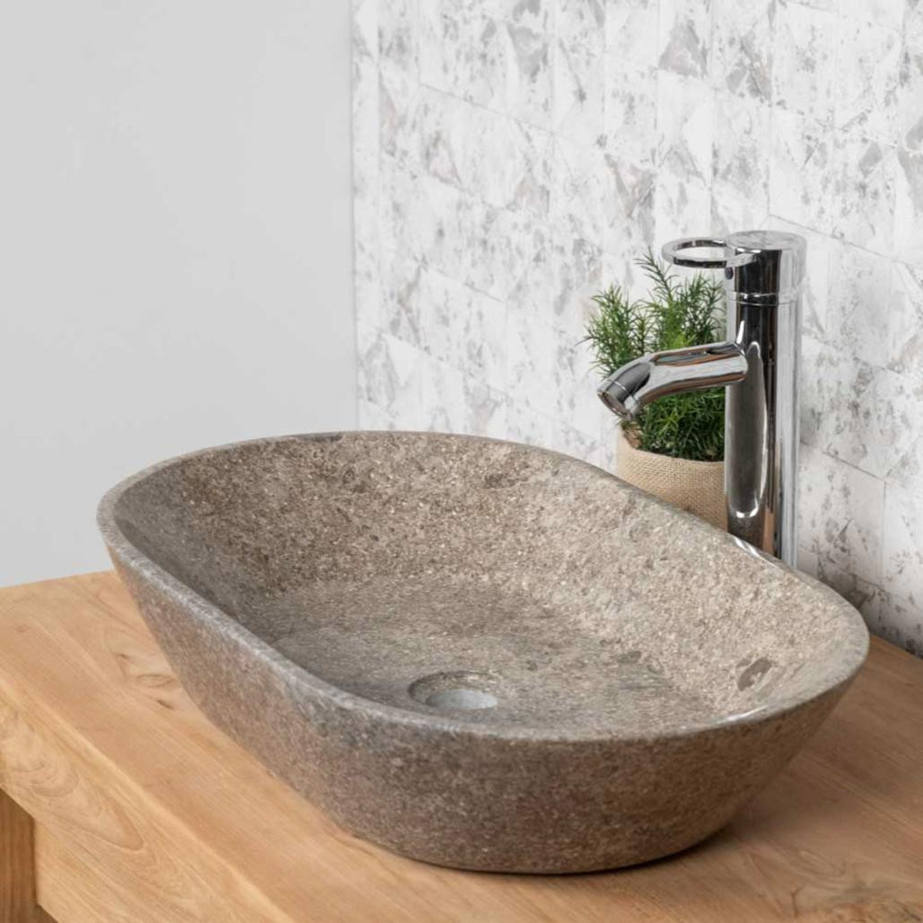 Lavabo encimera cuarto de baño Eve gris 60 cm Lavabo encimera cuarto de baño Eve gris 60 cm