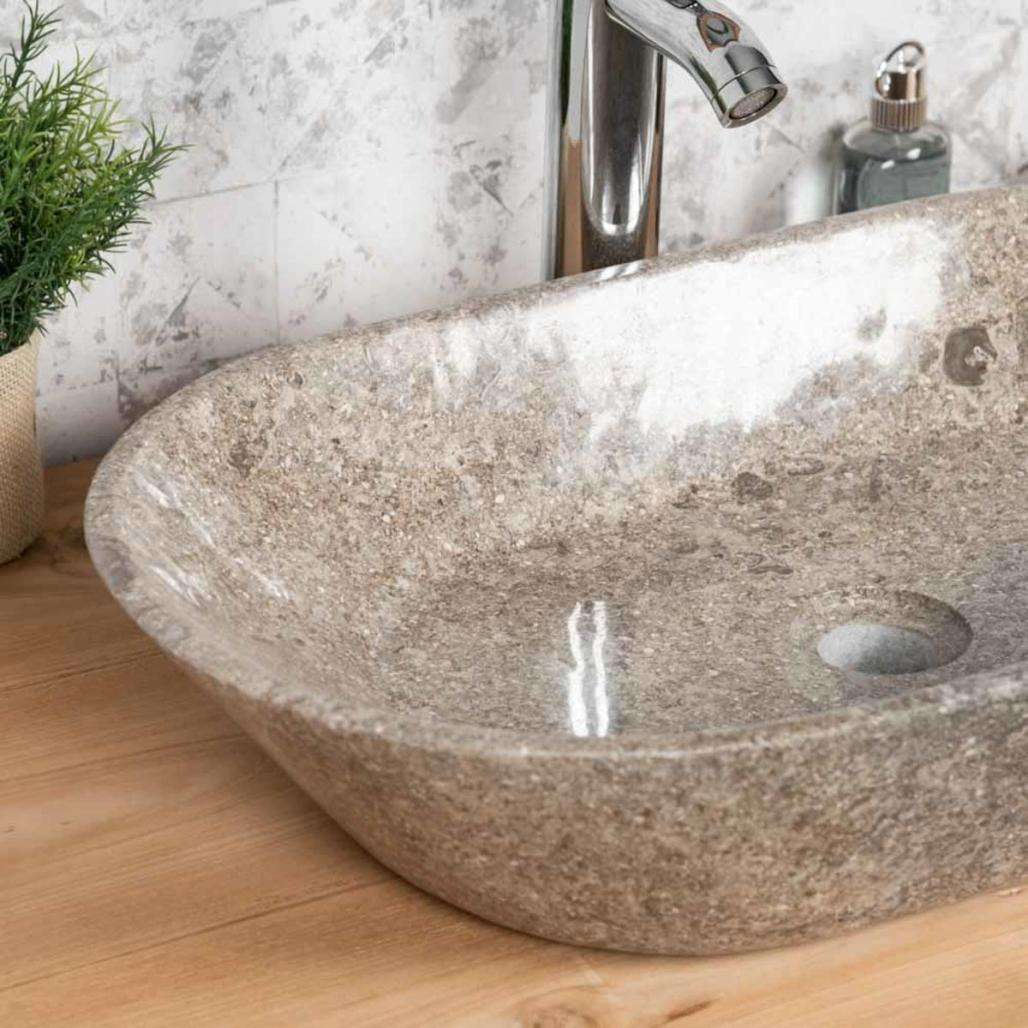 Lavabo encimera cuarto de baño Eve gris 60 cm Lavabo encimera cuarto de baño Eve gris 60 cm