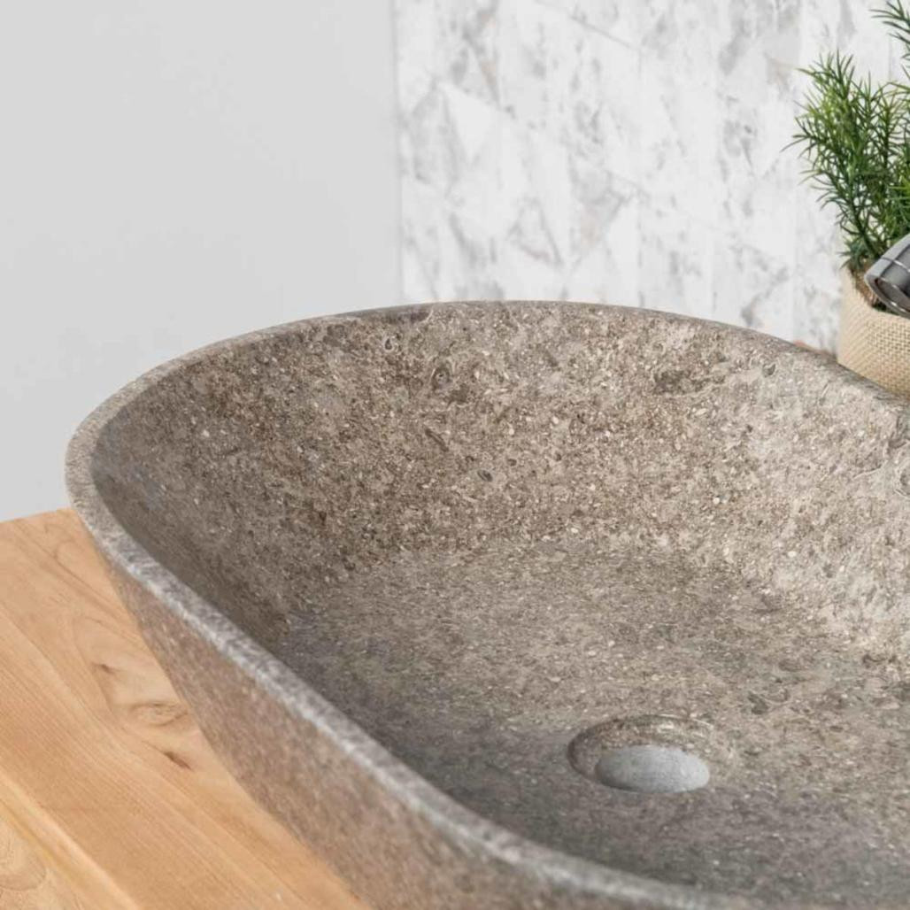 Lavabo encimera cuarto de baño Eve gris 60 cm Lavabo encimera cuarto de baño Eve gris 60 cm