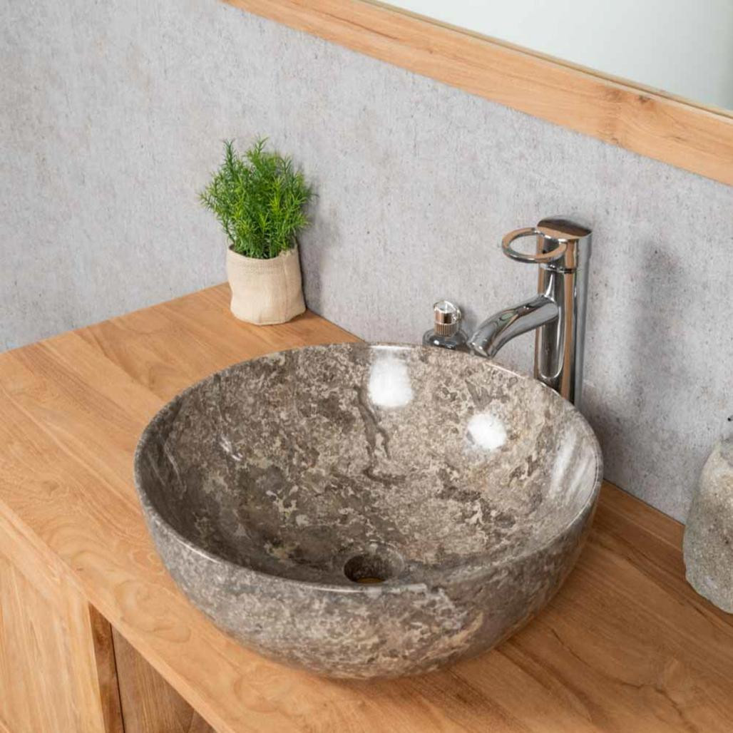 Lavabo encimera de mármol Léa gris 40 cm