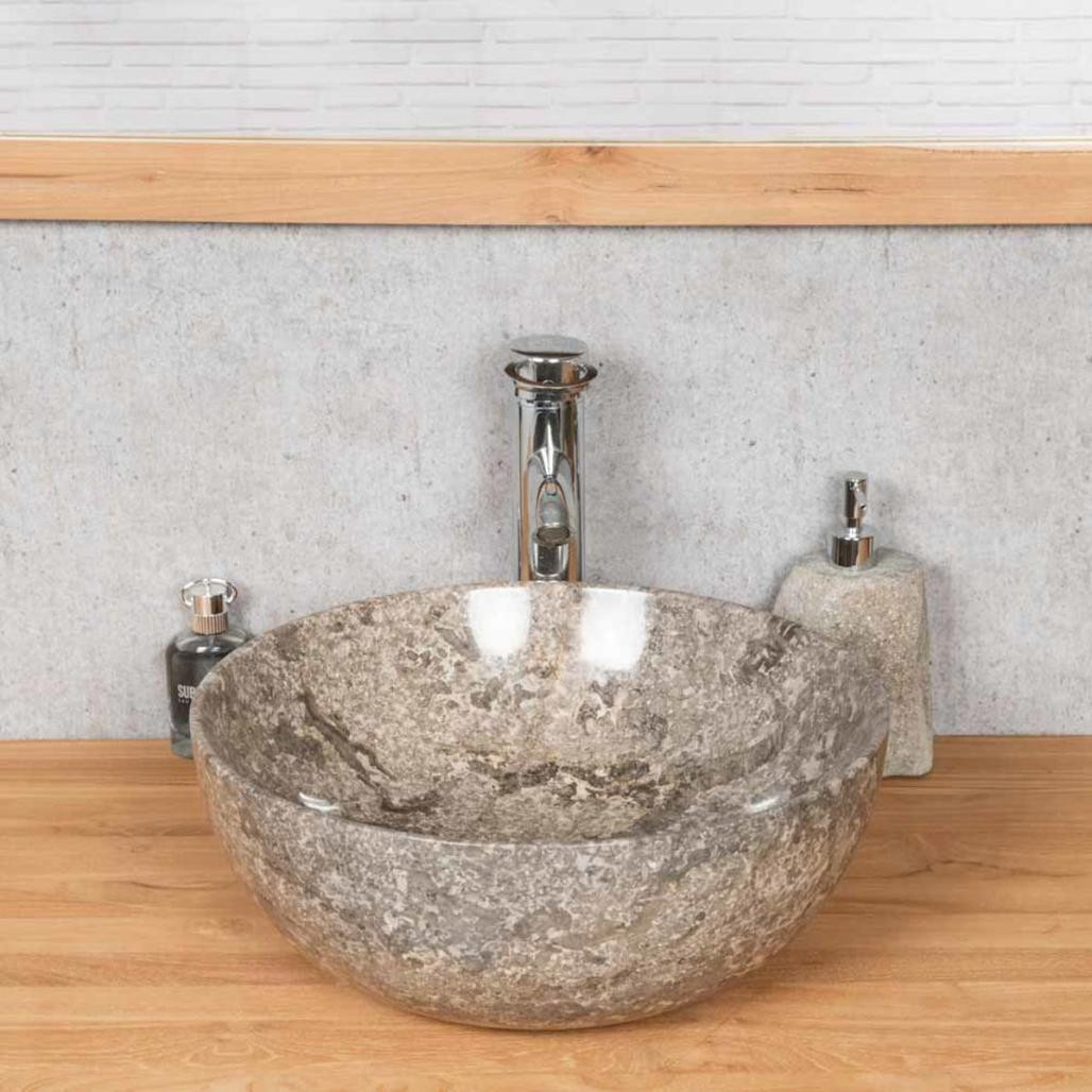 Lavabo encimera de mármol Léa gris 40 cm