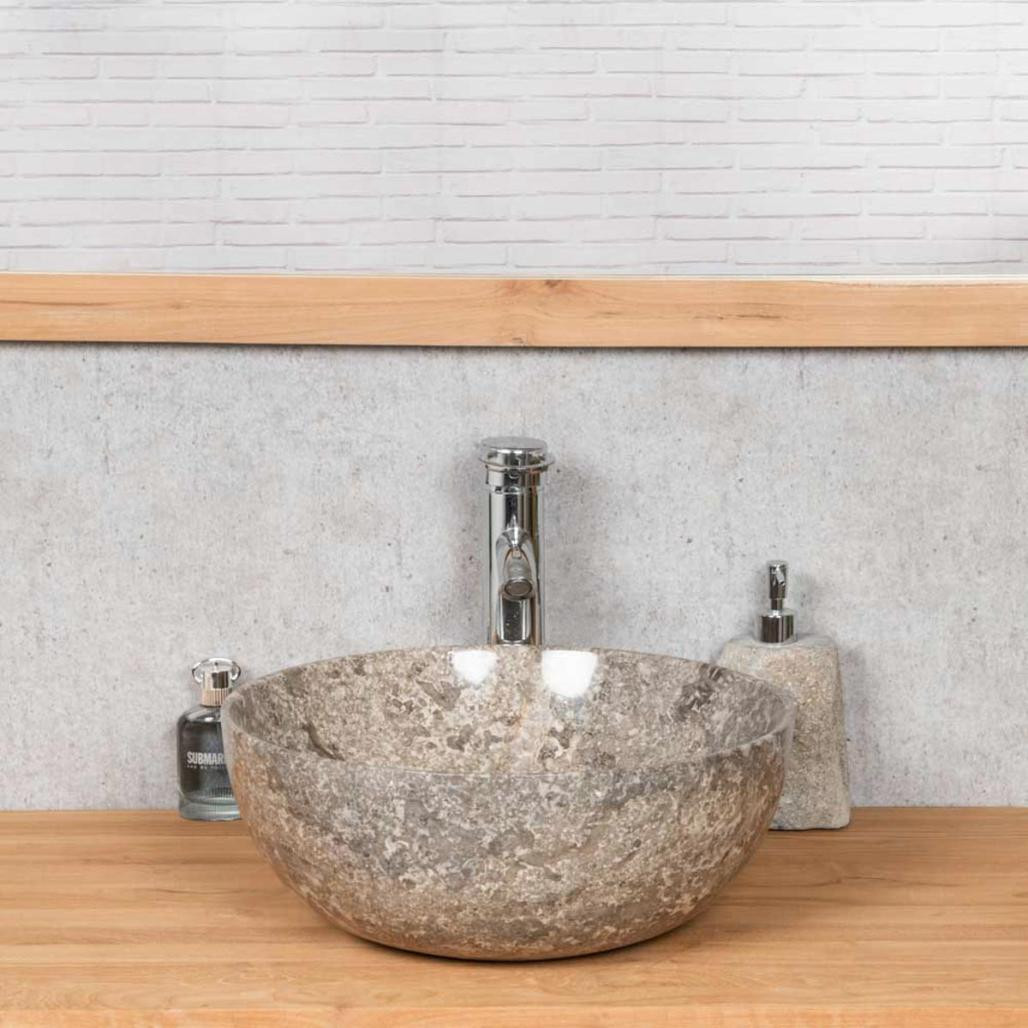 Lavabo encimera de mármol Léa gris 40 cm